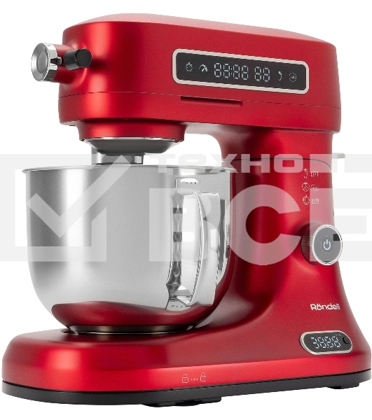 Кухонная машина Rondell RDE-KM900 планетар.вращ. 1900Вт красное вино