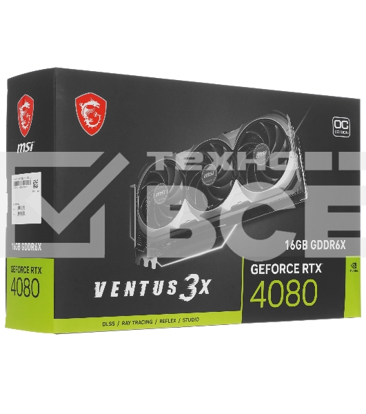 Видеокарта MSI RTX4080 VENTUS 3X E OC 16GB GDDR6X 256bit 2xDP 2xHDMI 3FAN RTL