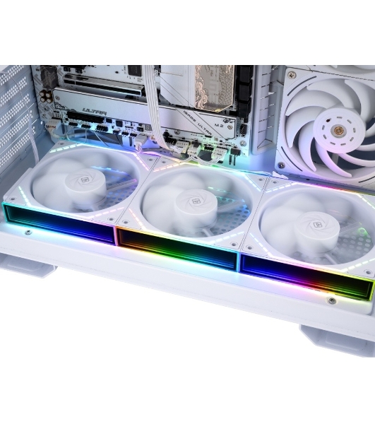 Кулер для корпуса Thermalright TL-M12QRW Reverse (124x120x25mm, 4-pin PWM, ARGB, 47.6CFM, 23.2dBA, 1500RPM, White)