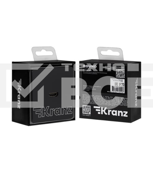 Розетка Kranz ROUND HDMI с/у оникс