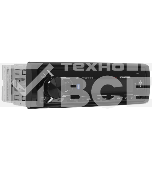 Автомагнитола Soundmax SM-CCR3186, 1 DIN, Bluetooth, USB Type-A, AUX