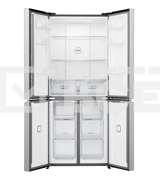 Холодильник Gorenje NRM819E61X серый трехкамерный 311/149л морозилка сбоку, No Frost, Side by Side