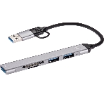USB-концентратор VCOM DH297, USB 3.0/USB Type-C, USB/SD/TF, USB, фото 1