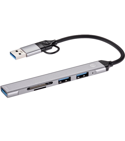 USB-концентратор VCOM DH297, USB 3.0/USB Type-C, USB/SD/TF, USB