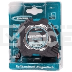 Рулетка Magnetisch, 5м х 19мм, обрезин. корпус,автоматич. фиксация, нейлон. покр.,магн.зацеп Gross, фото2