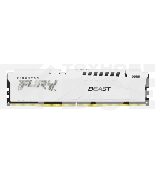 Оперативная память Kingston Fury Beast, DDR5, 16GB (1x16GB), 5200MHz, CL36, с радиатором, белый