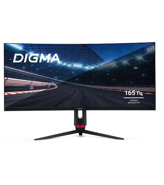 Монитор Digma Overdrive 34A711Q 34' VA 3440x1440, 165 Гц, 5 мс, 21:9, 300 кд/м2, 2хHDMI, 2хDP, изогнутый, черный