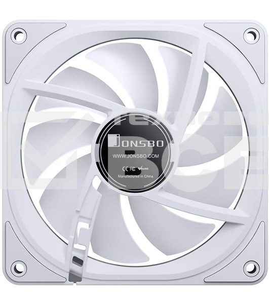 Вентилятор для корпуса JONSBO FR-606WR Reverse (120x120x25мм, 4-pin PWM, ARGb, 35.99CFM, 26.5dBA, 1500RPM, белый)