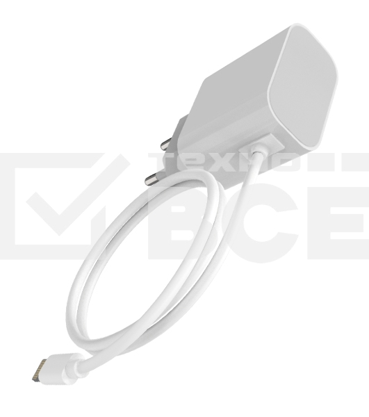 Сетевое зарядное устройство Maxvi CHL-240L Lightning 2.4A, литой кабель 1.2м, белый