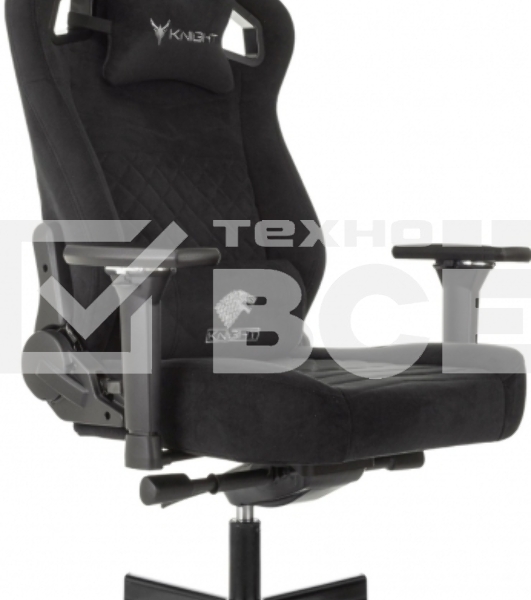 Кресло игровое Knight Hunter черный, Alfa Black крестов. металл