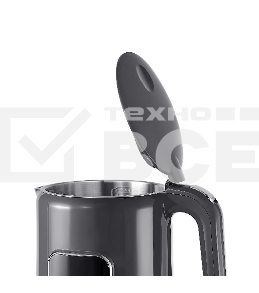 Чайник электрический Korting Чайник электрический Korting, объем 1.7 л, электронное управление, цифровой дисплей, 5 температурных режимов, автоотключение, серый