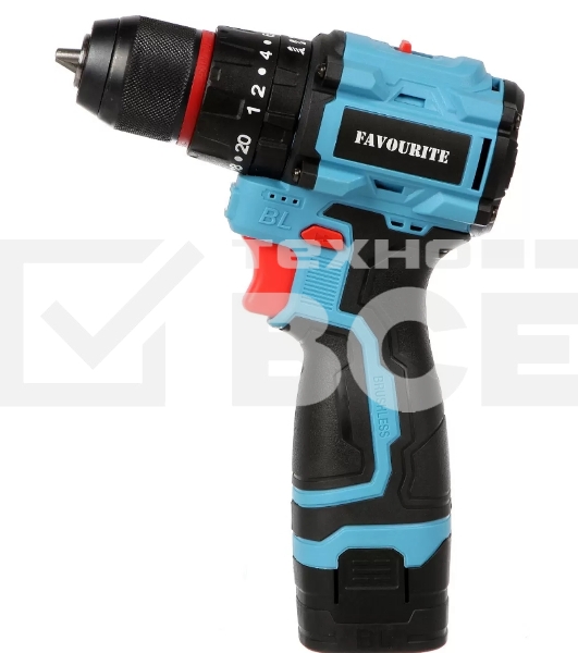 Дрель-шуруповерт FAVOURITE ДАБ 16, 16 В, 2 Ач, 40 Нм, бесщеточный