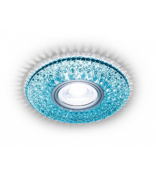 Встраиваемый точечный светильник Ambrella light S333 BL/WH хром/лазурный/MR16+3W(LED WHITE 4200K)
