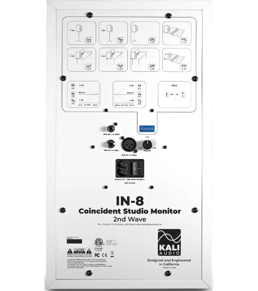 Акустическая система (студийный монитор) Kali Audio IN-8W V2 трехполосный (8' +4'+1'), 140 Вт, 117 Дб SPL, 45 Гц 21 кГц (+/- 3 дБ), цвет белый