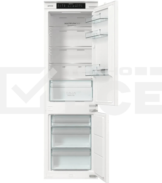 Встраиваемый холодильник Gorenje NRKI517141 белый двухкамерный 175/68 л морозилка снизу, No Frost