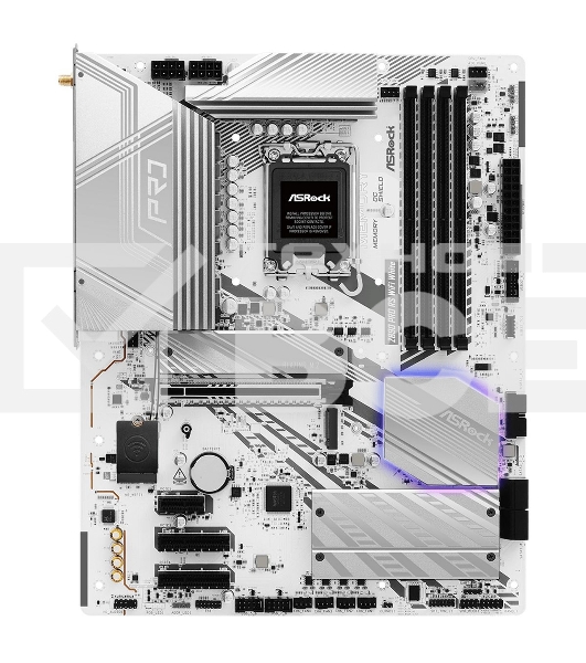 Материнская плата ASRock Z890 Pro RS WiFi White, LGA 1851, Intel Z890, 4xDDR5, 4xSATA, 4xM.2, 1xPCIe 5.0 x16, 2xPCIe 4.0 x16, 1xPCIe x1, 2xUSB-C Thunderbolt 4, 4xUSB-A 3.2 Gen 1, 1xUSB-A 3.2 Gen 2, 1xHDMI, 1xDP, 1x2.5Gb LAN, 5x3.5 мм, 7.1, ATX