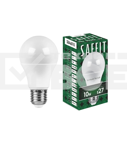 Лампа светодиодная SAFFIT SBA6010 (55004) 10 вт Е27 теплый