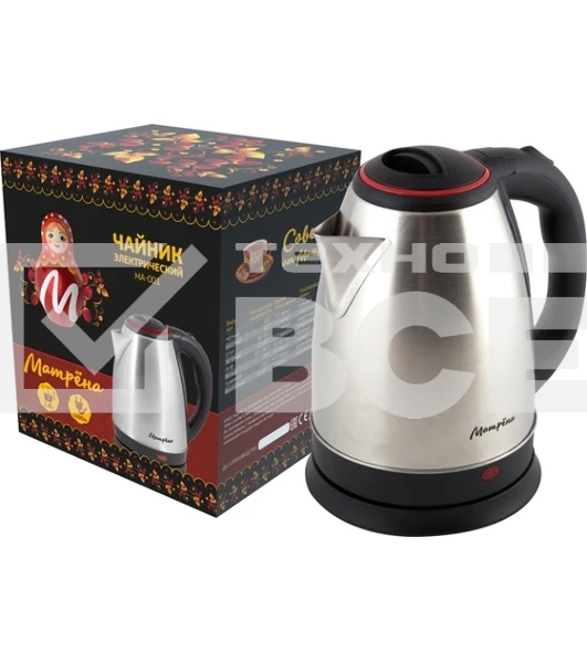 Чайник электрический Матрена MA-001 1,8 л, сталь,цвет крышки красный (005457)