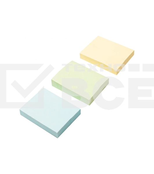 Блок самоклеящийся бумажный Silwerhof 38x51мм, 100 листов, 75 г/м2, пастель, ассорти, европодвес (упаковка: 3шт)