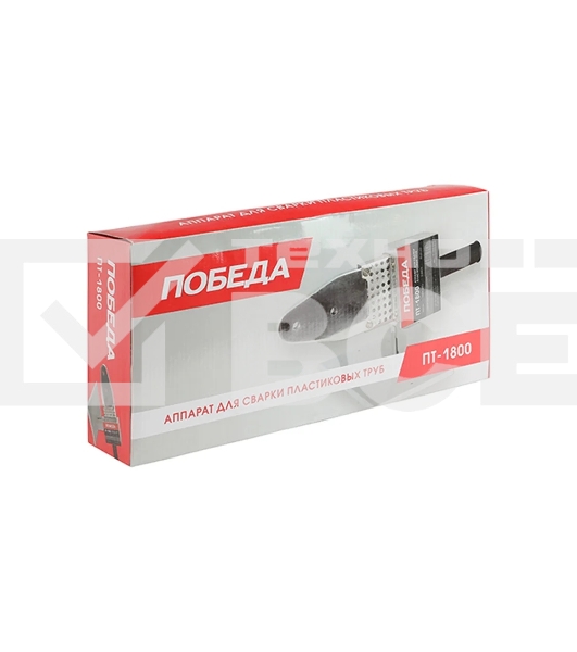 Аппарат для сварки пластиковых труб ПОБЕДА, ПТ-1800, 2000 Вт., 6 насадок, стойка, отвертка, кейс металл.