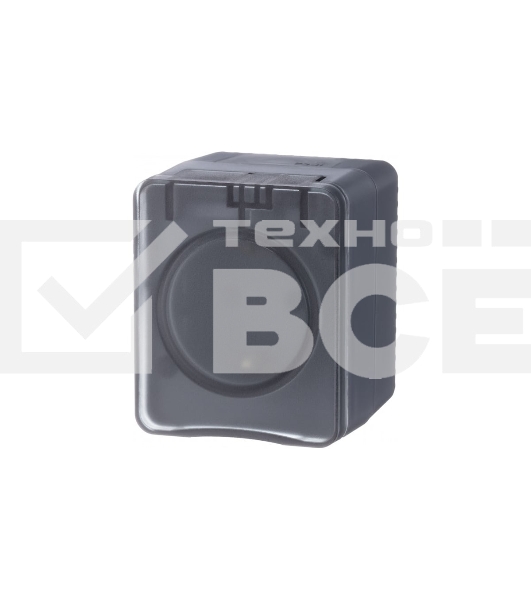 Розетка 1-м ОП AtlasDesign Profi54 16А IP54 250В с заземл. защ. шторки антрацит SchE ATN544045