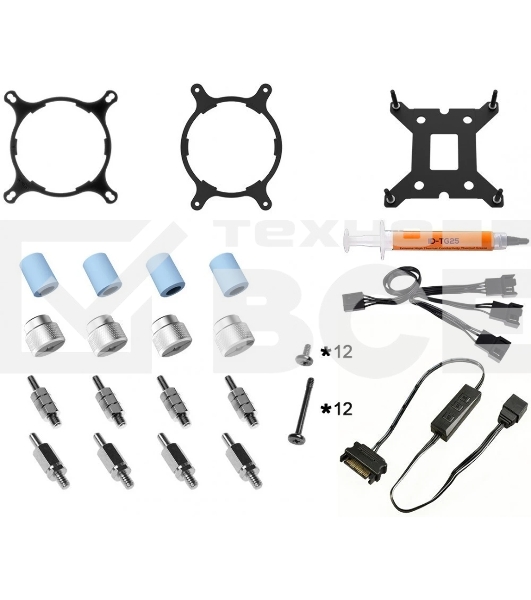 Комплект жидкостного охлаждения ID-COOLING ZOOMFLOW 360 XT SNOW LGA20XX/LGA115X/AM4/AM3/+/AM2/+/FM2/+/FM1(4шт/кор,TDP 350W, cнежно-белый, ARGB FAN and PUMP, PWM, TRIPLE FAN 120mm) RET
