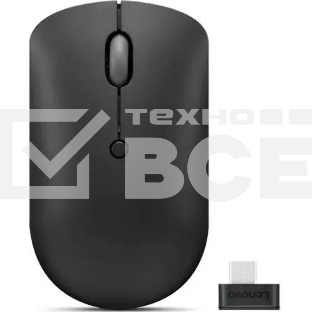 Мышь беспроводная Lenovo 400 черный, 2400 dpi, радиоканал, USB-C, кнопки - 4
