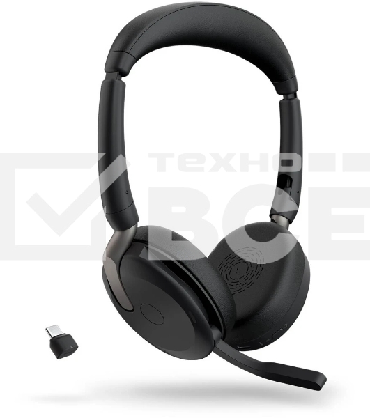 Гарнитура Jabra Evolve2 65 Flex чёрный, беспроводная, Bluetooth, до 32 ч
