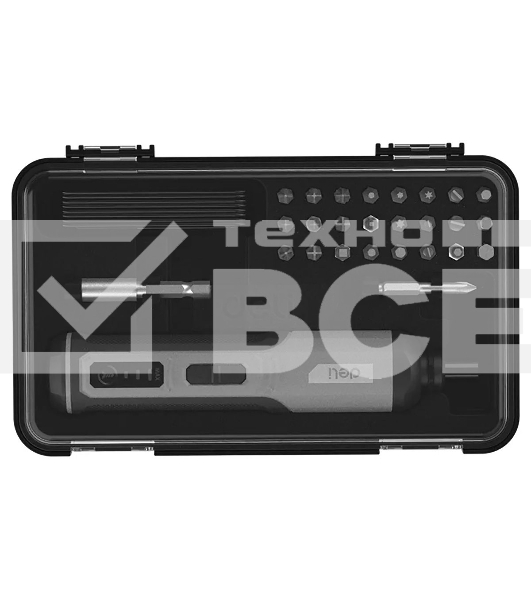 Отвертка аккумуляторная Deli DC160, (4В, 2А*ч, 5Нм, 300об/мин, Type-C, набор бит 4 шт, картон)
