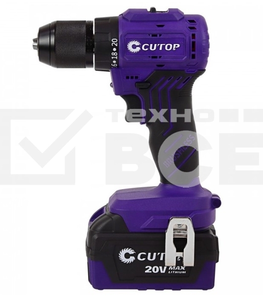 Дрель-шуруповерт Cutop E-Profi 01-886, Аккумуляторная, 20В, 2 АКБ, Кейс