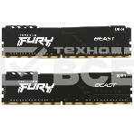 Оперативная память Kingston Fury Beast, DDR4, 64GB (2x32GB), 3200MHz, CL16, DIMM, черный, фото 1