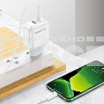 Сетевое зарядное устройство BOROFONE BA46A Premium, один порт USB, один порт Type-C, PD, 18W, 5V, 3.0A, белый, фото12