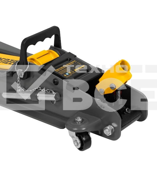 Домкрат гидравлический подкатной с фиксатором Denzel 2,5 т, 85-385 мм