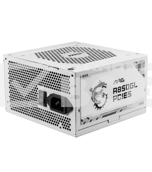 Блок питания MSI MAG A850GL PCIE5 WHITE, 850W, 80 PLUS Gold, полностью модульный, ATX 3.0, PCIE5, RTL белый