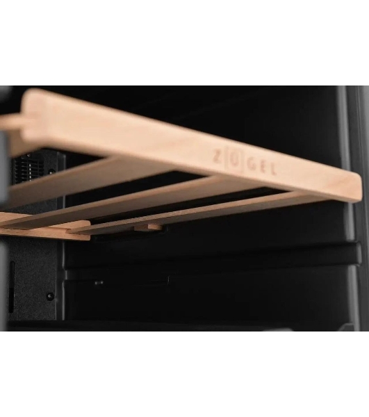 Винный шкаф ZÜGEL ZCWF184DB черный, 50 л, 2 отсека, 18 бут.