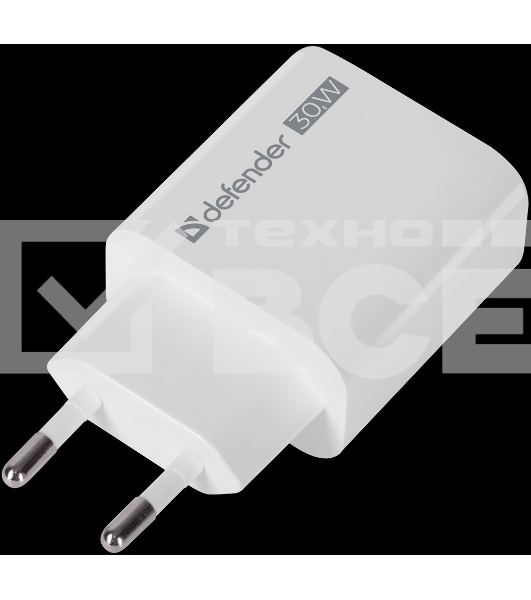 Сетевое ЗУ Defender UPA-130 USB-C/PD30W + USB-A/QC3.0, белый.