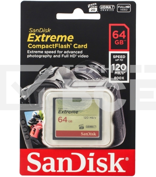 Флеш карта CF 64Gb SanDisk Extreme 120Mb/s