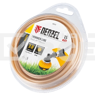 Леска для триммера Denzel армированная алюминием круглая, 3,0мм х 15м, блистер ALUFLEX