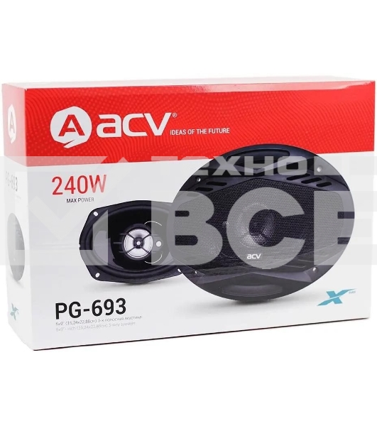 Колонки автомобильные ACV PG-693S 240Вт 88дБ 4Ом 15x23см (6x9дюйм) (ком.:2кол.) коаксиальные трехполосные