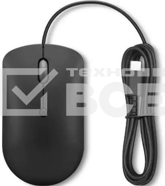 Мышь проводная Lenovo 400 черный, 2400 dpi, USB-C, кнопки - 4