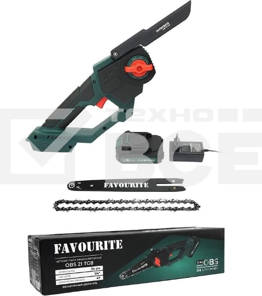 Цепная пила аккумуляторная FAVOURITE OBS 21 TG8
