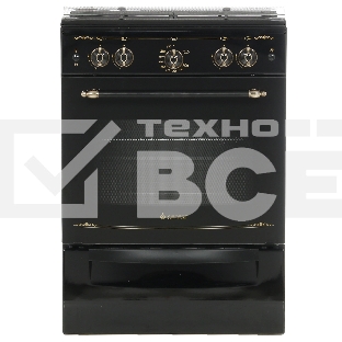 Плита газовая Gefest ПГ 6100-02 0187 черный, конфорок 4 шт, духовка 52 л, 60 см x 85 см x 60 см