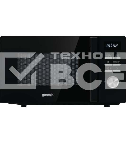 Микроволновая печь Gorenje MO20A4BH черный, 20 л, 800 Вт, переключатели - кнопки/поворотный механизм