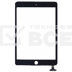 Сенсорное стекло (тачскрин) Ipad mini 3 (retina) no IC (A1599, A1600), черное, фото 1