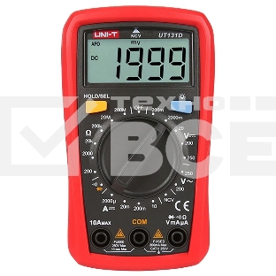 Цифровой мультиметр UNI-T UT131D Напряжение переменного/постоянного тока (250 В); постоянный ток (10А); Сопротивление (200 МОм); NCV, ручной диапазон