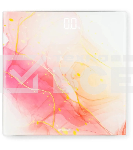 Весы напольные электронные Hyundai H-BS03951 макс.180кг розовый/белый