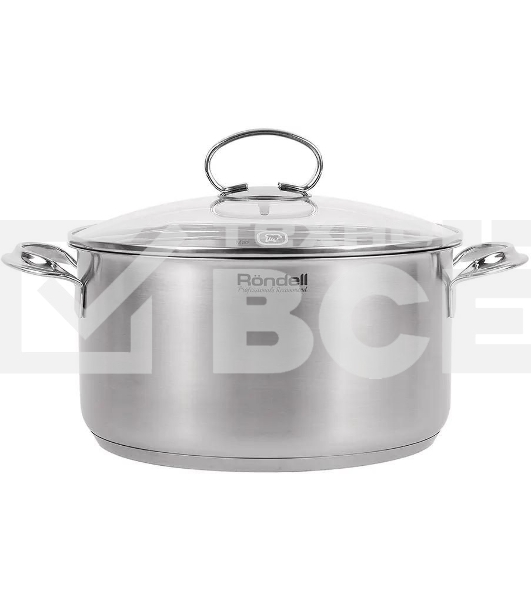 Кастрюля Rondell Zart RDS-1227, 5.1л,24см, с крышкой, стальной