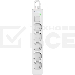 Удлинитель с сетевым фильтром Defender DFS 131, белый, 5 розеток, 1.5 м., фото 1