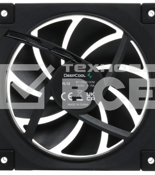 Вентилятор для корпуса DEEPCOOL FL12 черный, 120 мм, 2150 об/мин, 32 дБ, 4 pin