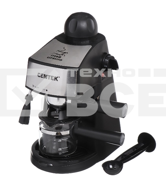 Кофеварка рожковая Centek CT-1160 черный, исп кофе - молотый, 0.24 л, 800 Вт, 3.5 Бар